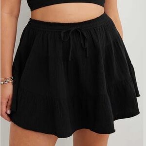Aerie Pool to Party Black Mini Skirt